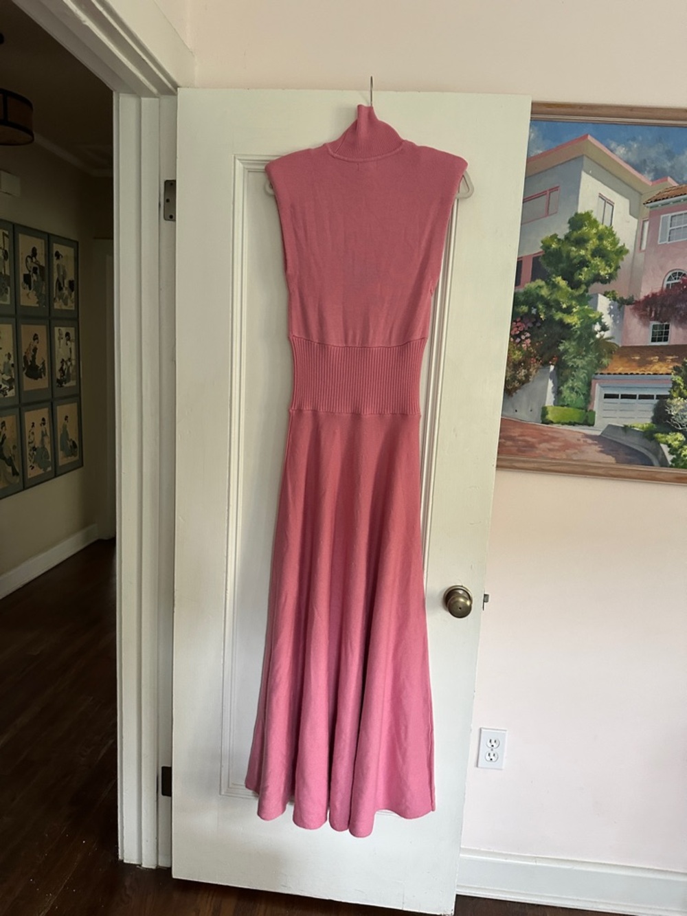 STAUD Lafayette Pink Sleeveless Turtleneck Maxi Dress - Picture 2 of 10
